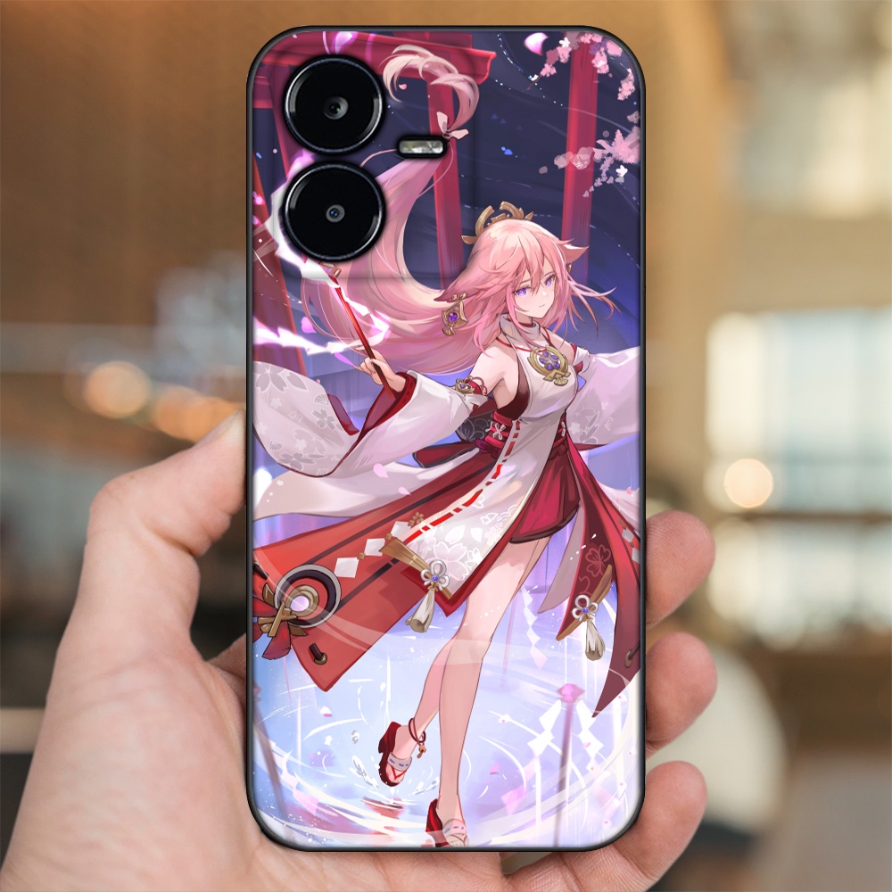 Ốp lưng Vivo Y22s viền đen in hình Yae Miko Genshin Impact