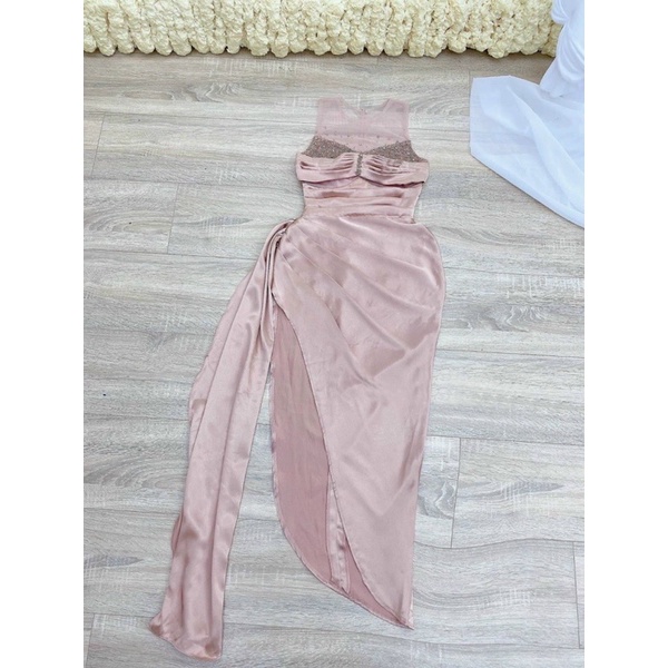 Đầm body dự tiệc kết cườm xẻ đùi siêu xinh TRIPBLE T DRESS - size M/L MS298V