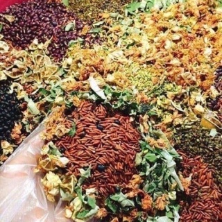 1kg Gạo lứt, đỗ đen rang củi mix hoa nhài lá sen (chuẩn đỗ quê)