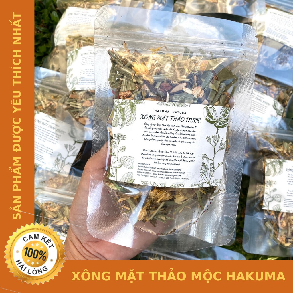 Xông Mặt Thảo Dược Thải Độc Trị Mụn Se Khít Lỗ Chân Lông Và Làm Mờ Vết Thâm Hakuma