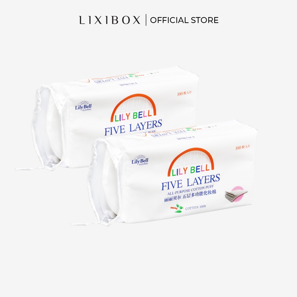 Combo Bong Tẩy Trang 5 Lớp Suzuran Lily Bell Five Layer Cotton Pads 100 Miếng Dụng Cụ Trang điểm Myphamelle Com