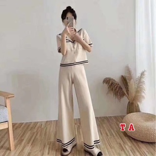 Set len mongtoghi cổ V viền túi