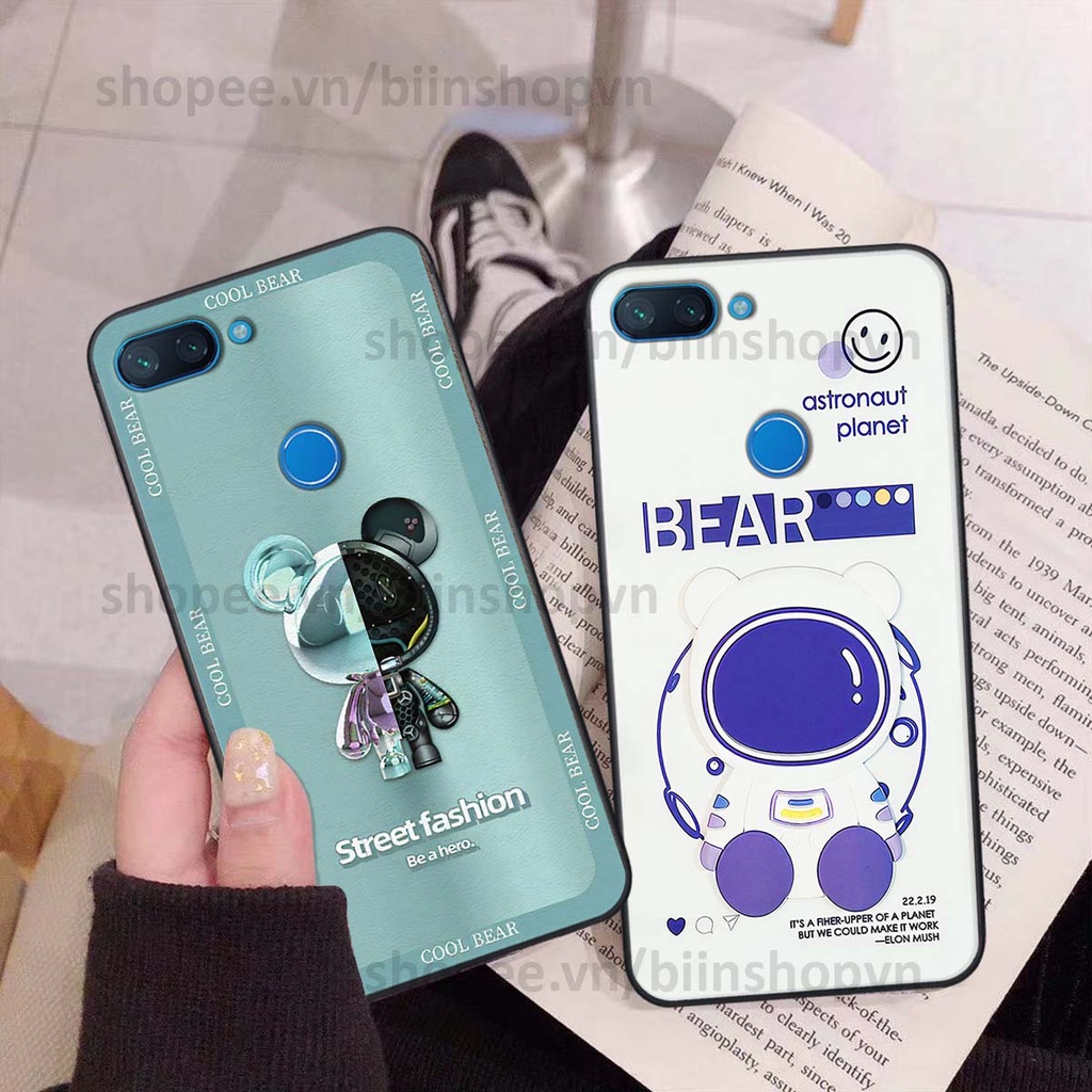 Ốp Xiaomi Mi 8 SE / Mi 8 Lite hình gấu bear brick đẹp độc lạ, thời trang, cá tính