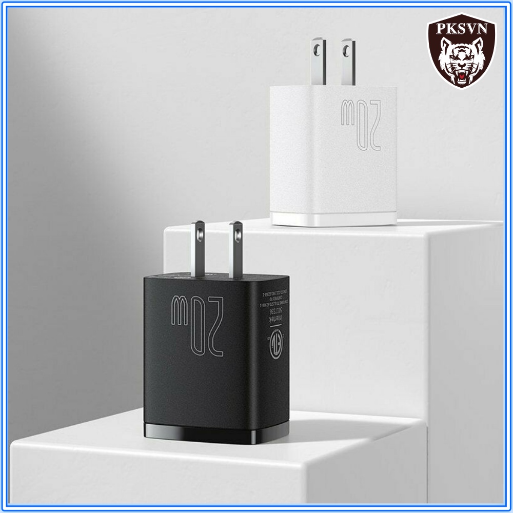 Củ Sạc Nhanh 20w Chính Hãng Baseus - Cốc Sạc Nhanh 2 cổng 20w Type C và USB sạc đầy 50% pin trong 30 phút - Bảo Hành 12T