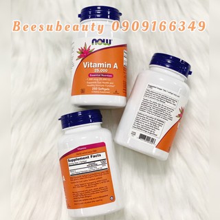 Viên uống bổ mắt Vitamin A 25000 IU NOW 250 viên