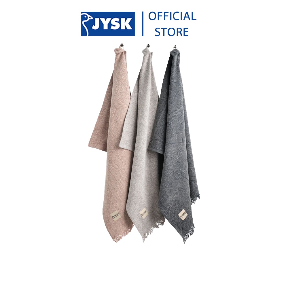 Khăn bếp cotton | JYSK Sivblom | bộ 3 chiếc | hồng/xám | R50xD70cm
