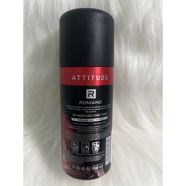 150ml Xịt Khử Mùi Toàn Thân Romano Attitude ( mầu đỏ )