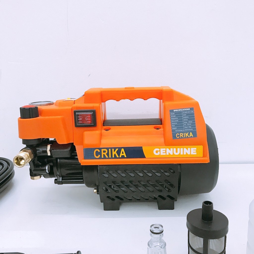 Máy rửa xe Crika 1900w áp lực cao - có chỉnh áp - lõi đồng hàng chuẩn
