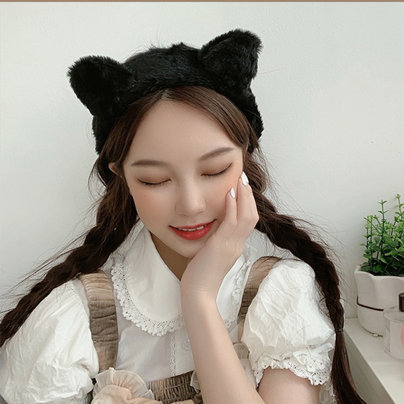 Băng đô tai mèo dễ thương phong cách Hàn Quốc nhiều màu tùy chọn cho nữ 2021