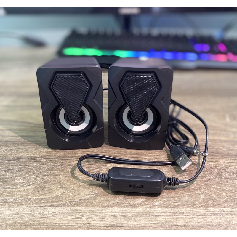 Loa máy tính mini có đèn led dễ thương nhỏ gọn bass căng