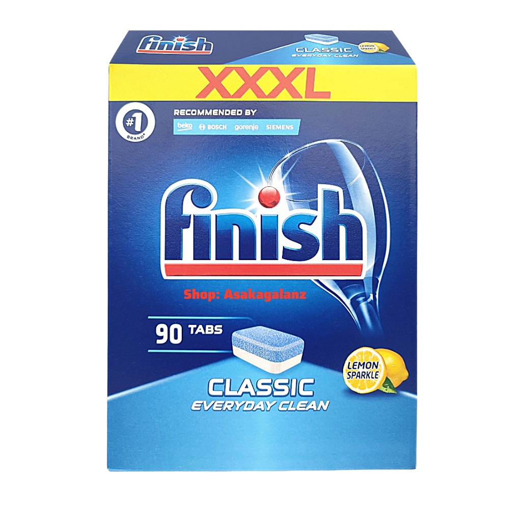 Viên rửa bát Finish Classic 90 viên[MỚI 2021], Hương chanh - Chính Hãng