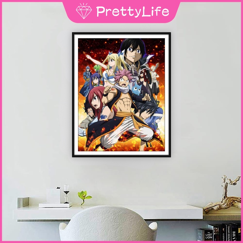 Bộ Tranh Đính Đá 5D Họa Tiết Hoạt Hình Anime Độc Đáo Kích Thước 40x50cm DIY Dùng Trang Trí Nhà Cửa