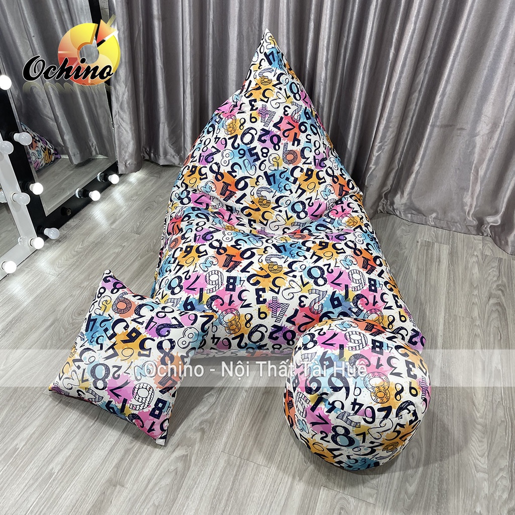 Ghế Hạt Xốp Thư Giãn Cao Cấp Dáng Thuyền Đủ 3 Món Đã Kèm Hạt Xốp (Ảnh Thật)