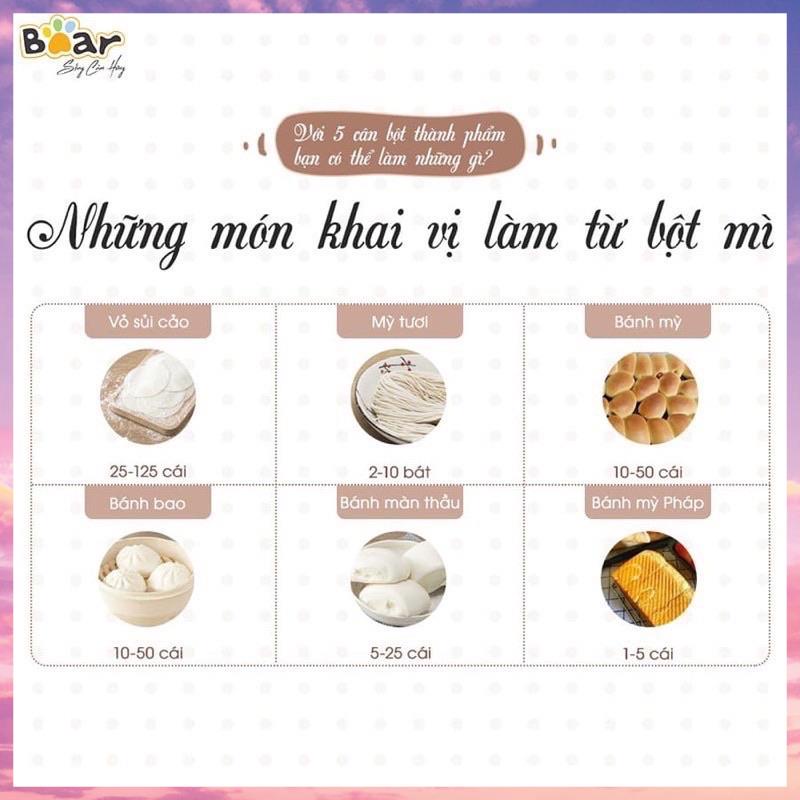 Máy Trộn Bột, Máy Nhào Bột Tự Động Đa Năng Bear 5L. - Gia Dụng Gia Đình