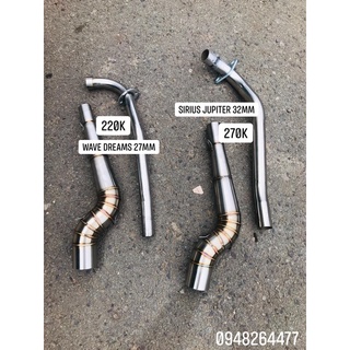 cổ pô 2 khúc inox 201 cho dreams wave sirius jupiter