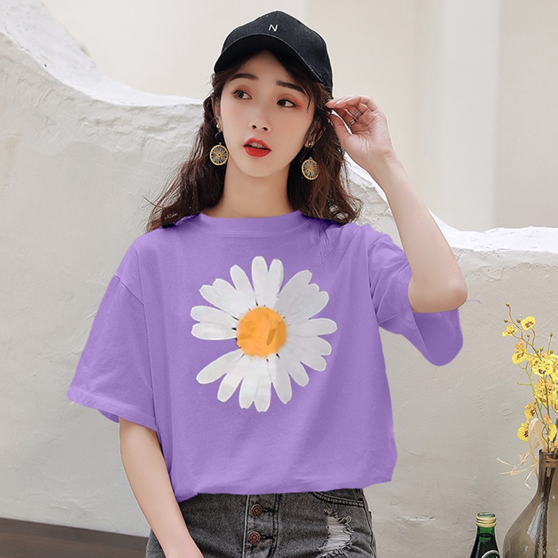 NRVP Áo thun ngắn tay in hình hoa trắng thời trang mùa hè 2020 cho nữ