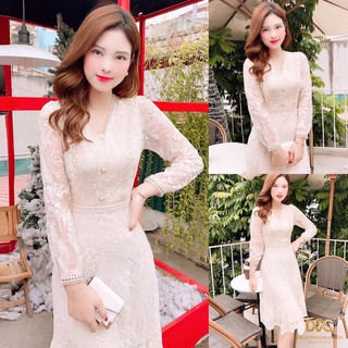 Đầm ren thiết kế dáng suông tiểu thư V1801_Mie Design [kèm ảnh thật]