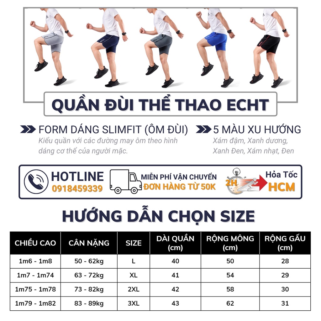 [𝗖𝗢𝗠𝗕𝗢 𝟱] Quần đùi nam thể thao tập gym chạy bộ đá banh 𝗘𝗖𝗛𝗧, quần short nam thể thao vải mè co dãn