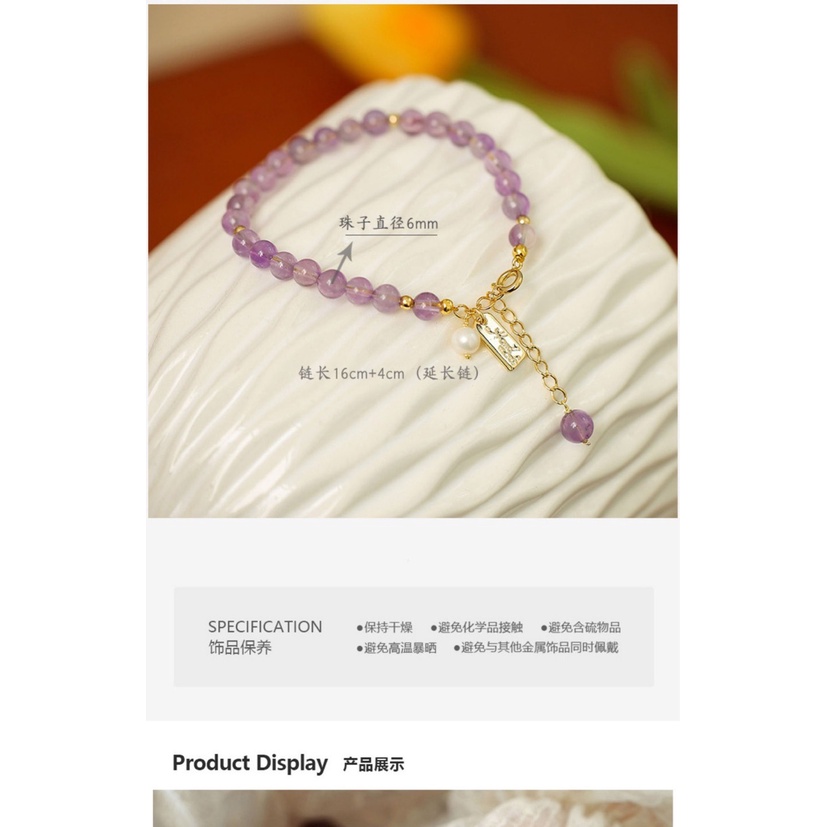 [Hàng Mới Về] Vòng Tay Chuỗi Hạt Nhỏ Màu Tím Hình Vuông Thương Hiệu Thời Trang Mùa Hè Đơn Giản Dành Cho Nữ