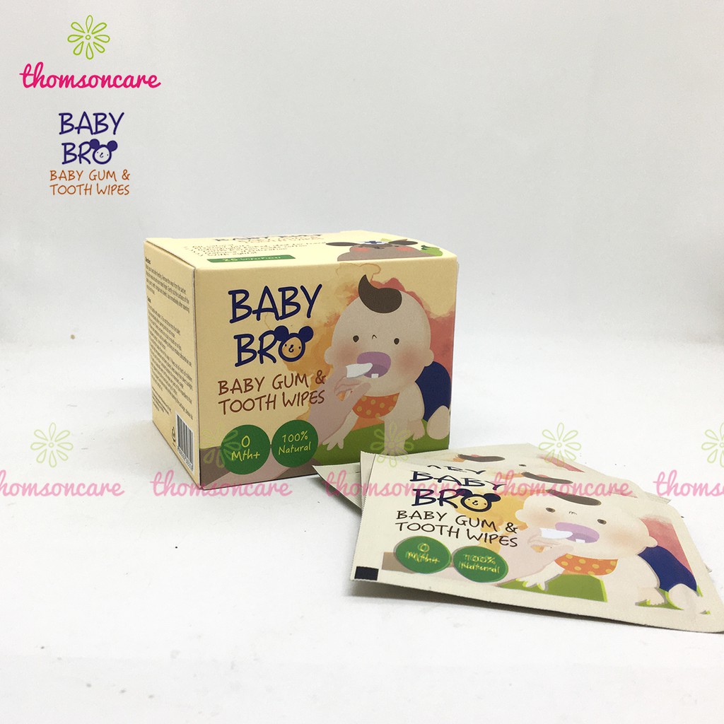 Gạc rơ lưỡi Baby Bro - Nhập khẩu Hàn Quốc - Baby Pro vệ sinh răng miệng cho bé - khăn lau răng Babybro