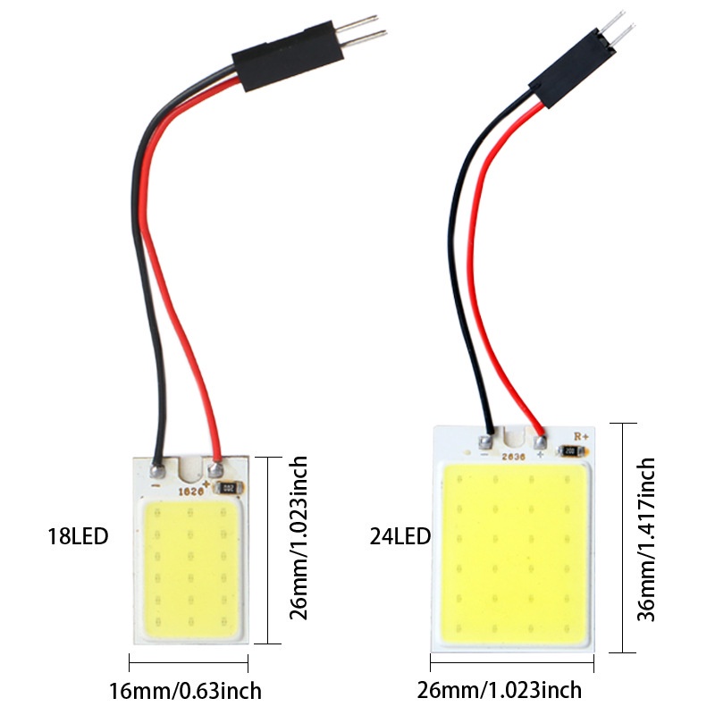 Đèn Led T10 W5w 16 24 36 48 COB 12V Ánh Sáng Trắng Trang Trí Nội Thất Xe Hơi