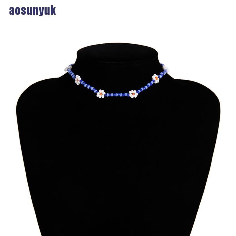 JE Vòng Cổ Choker Handmade Đính Hoa Phong Cách Boho