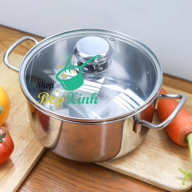 Nồi inox FiveStar Standard 3 đáy sandwich bếp từ, tặng 1 muỗng canh ( 16cm/18cm/20cm/24cm )- nồi inox bếp từ cao cấp