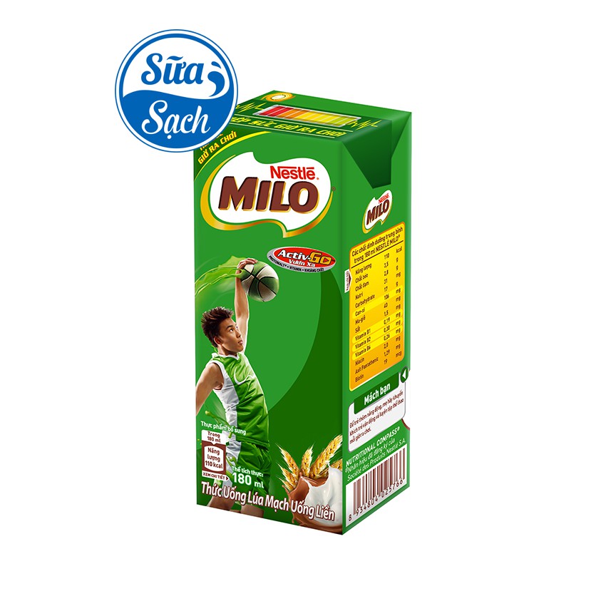 Lốc 4 hộp Thức Uống Lúa Mạch Milo Hộp 180ml/115ml