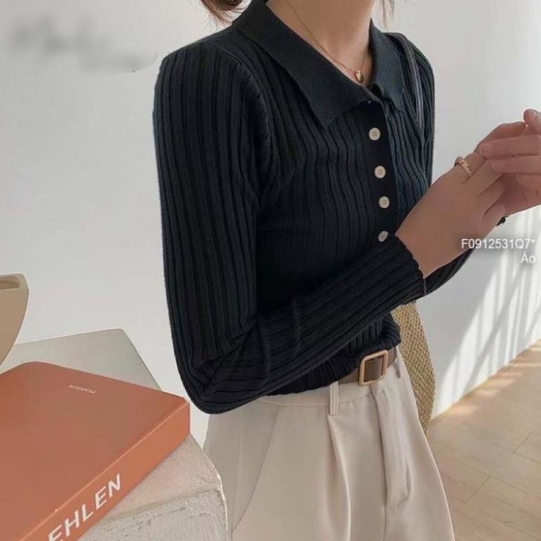 Áo Len Tay Dài Nữ Cổ Bẻ Thời Trang Quảng Châu Dáng Ôm Kiểu Body Đẹp Nhiều Màu Trơn Có Cổ Dưới 53kg | BigBuy360 - bigbuy360.vn