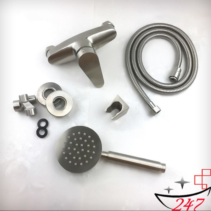 Bộ vòi sen nóng lạnh inox 304 cao cấp đầy đủ phụ kiện không chì an toàn sức khỏe  bảo hành 12 tháng.