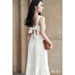 váy maxi xếp tầng 2 màu đen trắng kèm ảnh thật2