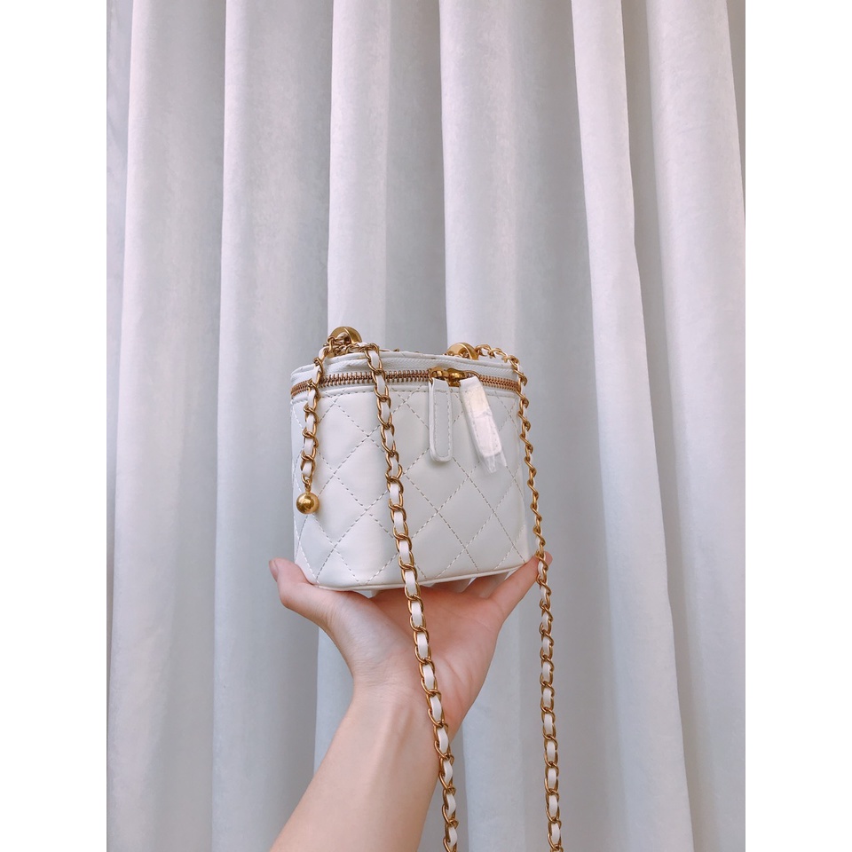 Túi xách hộp vuông mini trần trám dây đeo dài cực xinh S099