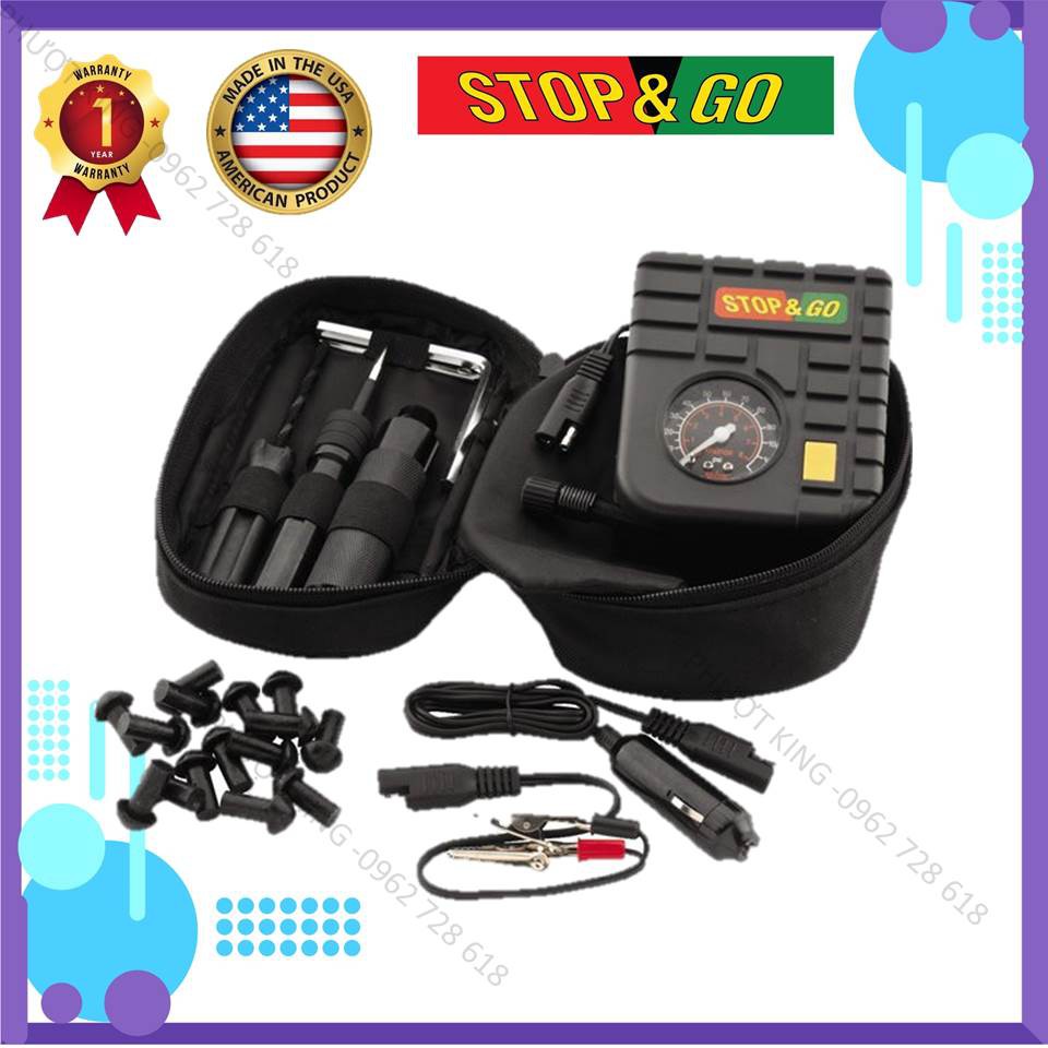 BỘ VÁ và BƠM XE STOP &amp; GO CHÍNH HÃNG