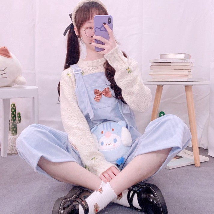 [ORDER TMALL 147 ] Quần Yếm Gân Tăm Túi Nơ Ngực Siêu Xịn | BigBuy360 - bigbuy360.vn