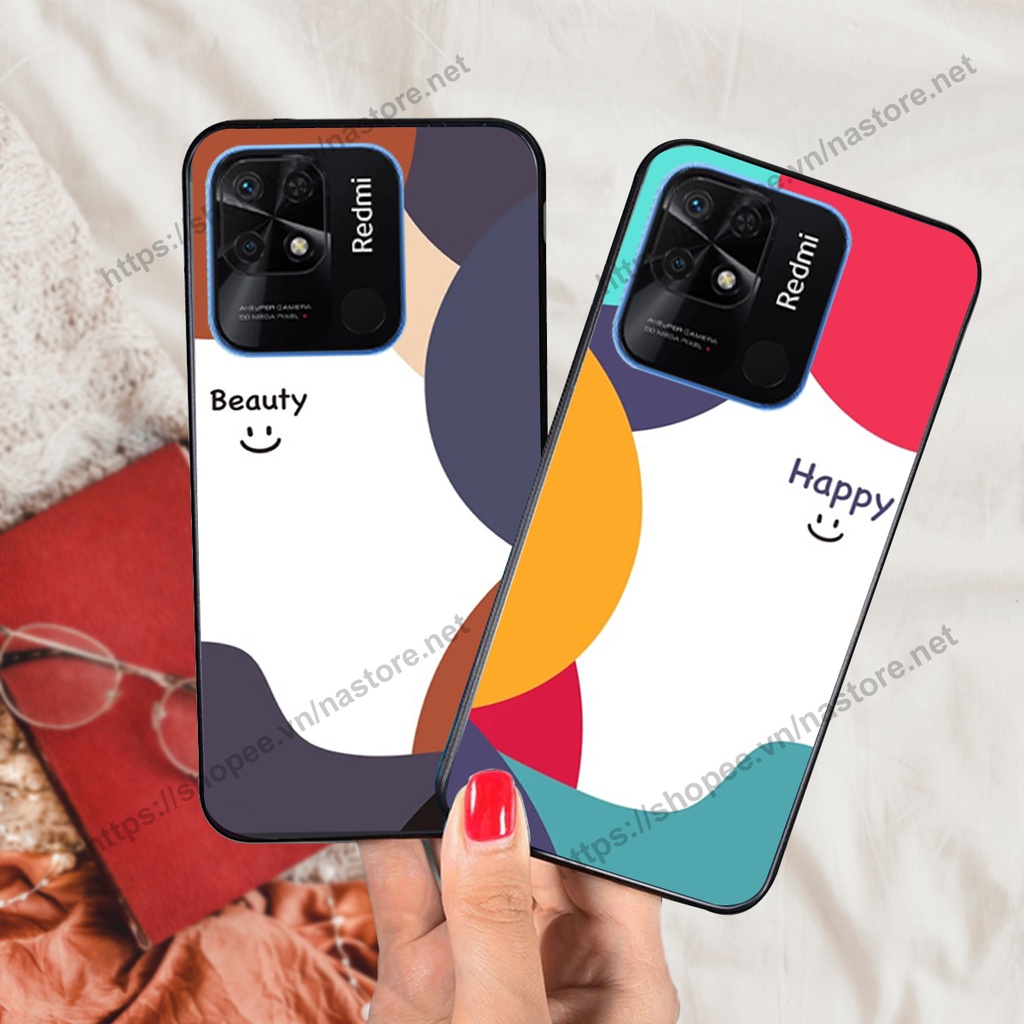 Ốp lưng Xiaomi Redmi 9C / Redmi 10c mặt cười, họa tiết caro đơn giản đẹp cute