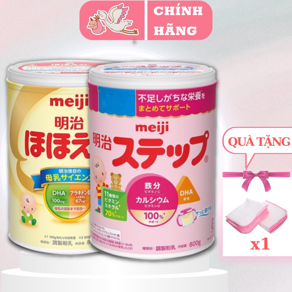 Sữa Meiji Lon Nội Địa Nhật, Meiji Lon Số 0 & Số 9 Hộp 800g - Date 2023