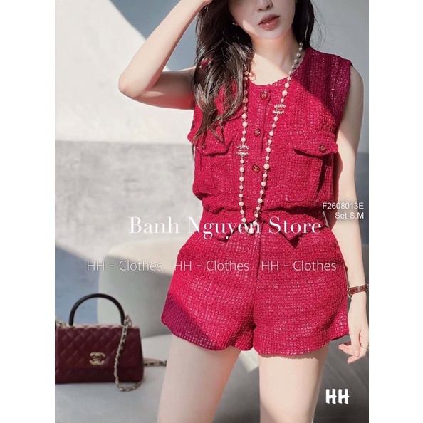 Set bộ thể thao áo croptop kèm quần suông đính khuy bấm