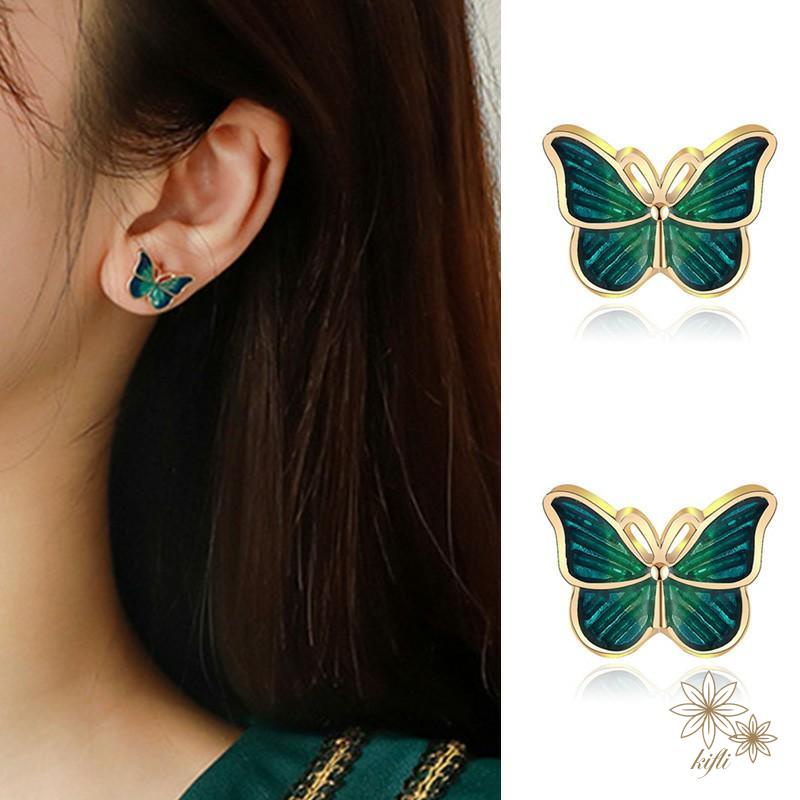 【kifli】 Khuyên tai hình bướm thời trang Hàn Quốc cho nữ
