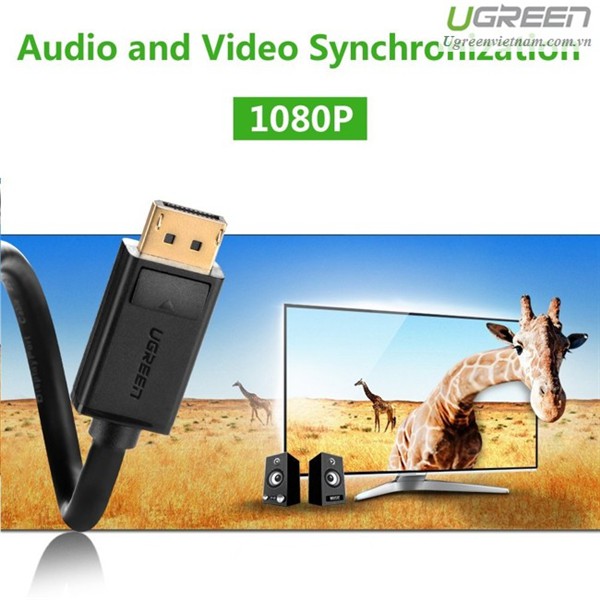 [Hàng chính hãng] Cáp DisPlayport To HDMI Ugreen 10202 Dài 2 Mét - Bảo hành 18 tháng