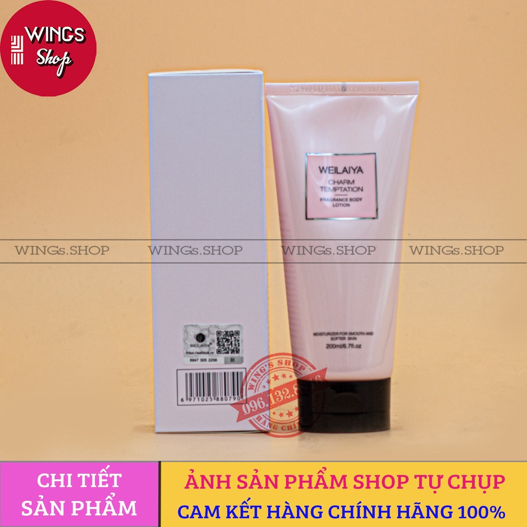 Dưỡng thể trắng da Weilaiya Body Lotion cấp ẩm 3 tầng hương nước hoa 200ml