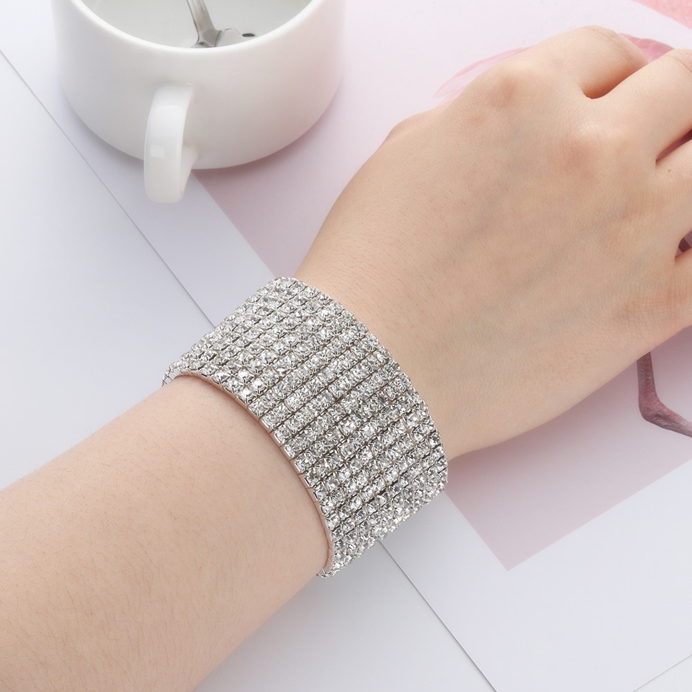 Vòng Tay Co Giãn Thời Trang Cho Cô Dâu 1-10 Hàng|Vòng Tay Co Giãn Đính Đá Lấp Lánh Cho Nữ