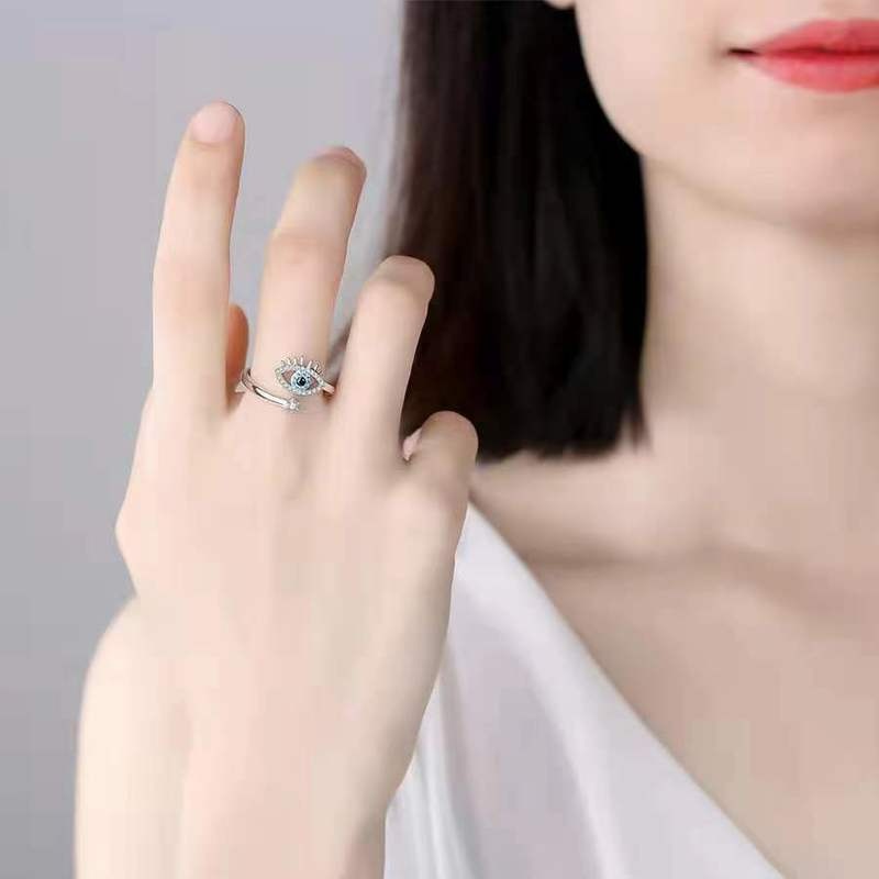 Nhẫn Đeo Tay Kim Loại Hình Mắt Quỷ Đính Đá Thời Trang Nữ