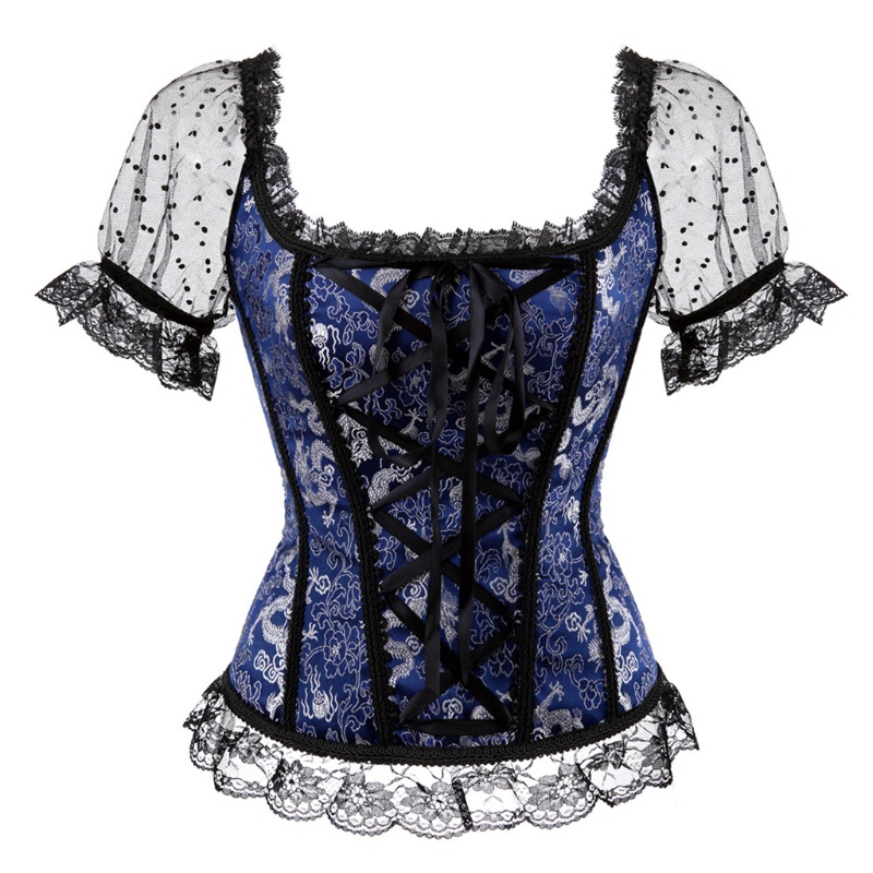 Áo Lưới Hoa Ngắn Tay Phong Cách Vintage Gợi Cảm Cho Nữ