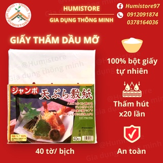 Giấy thấm dầu thực phẩm Nhật Bản chính hãng, cao cấp - Gói 40 tờ , thấm hút dầu mỡ siêu tốt, siêu nhanh, tiện lợi