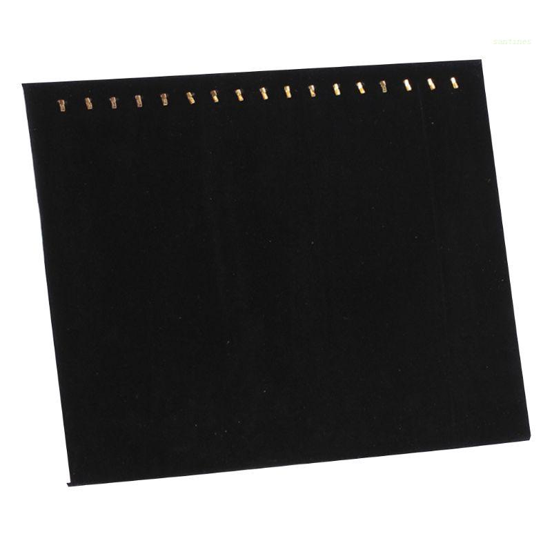 Khay Trưng Bày Trang Sức Bằng Nhung Đen Có 17 Móc Treo Tiện Lợi