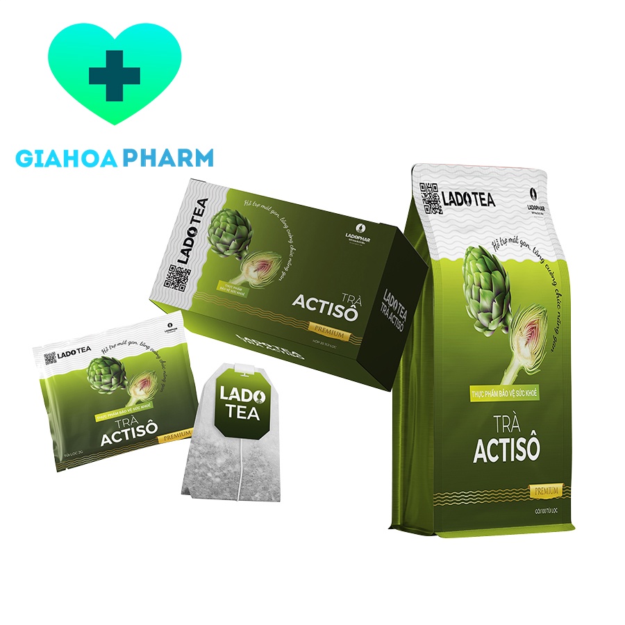 Trà Actiso / Atiso túi lọc Đà Lạt Ladophar (Lado Actiso / Ladotea) giúp giải độc, mát gan, thanh nhiệt [Lado Tea]