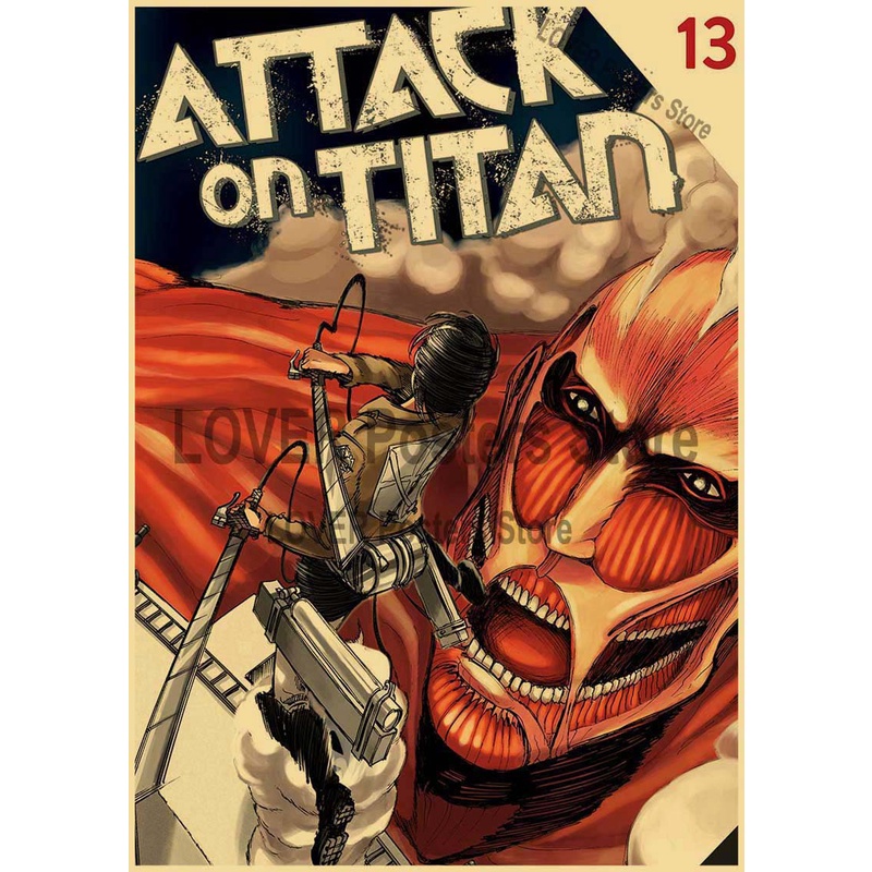 Poster Phim Hoạt Hình attack on titan Trang Trí Phòng