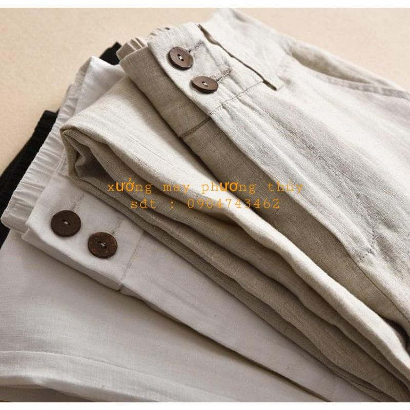 Quần sớ đũi ống rộng cạp cao 2 khuy thời trang Phương Thúy