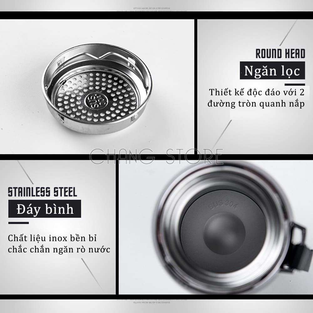 Bình giữ nhiệt nóng lạnh lõi thép inox 304 chống gỉ A150 giữ nhiệt tốt chịu lực chống va đạp tiện lợi