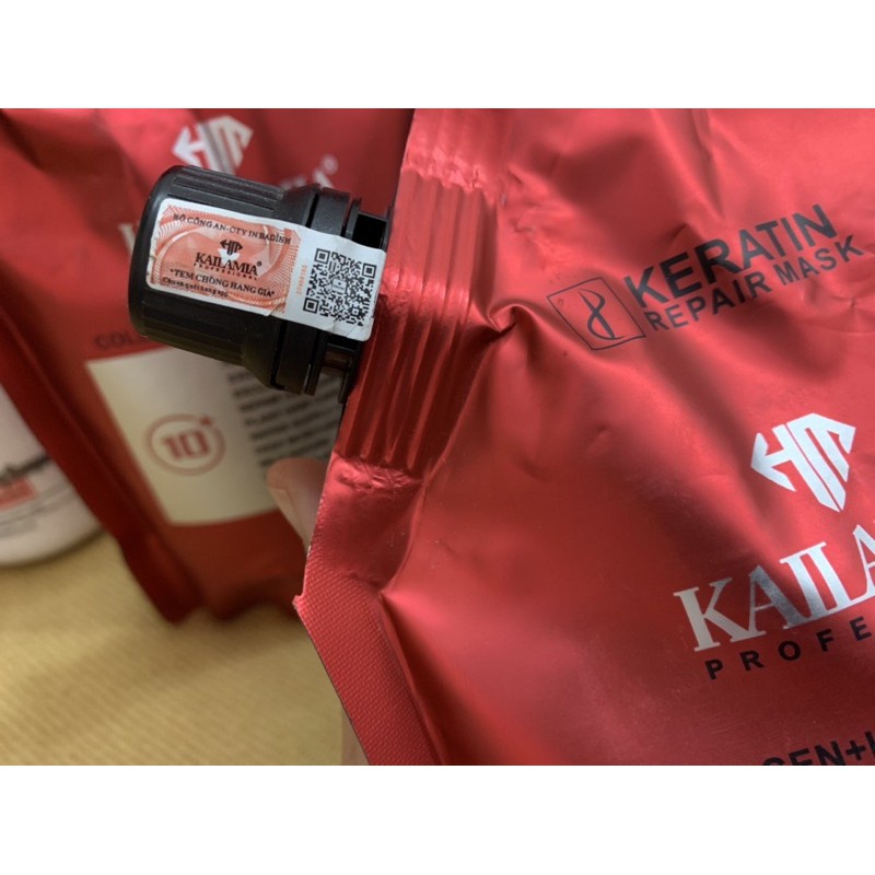 Kem ủ tóc, hấp tóc dưỡng phục hồi sâu tóc hư tổn Keratin Collagen Amino Acid Kailamia 500Ml - Mỹ phẩm tóc Hendi